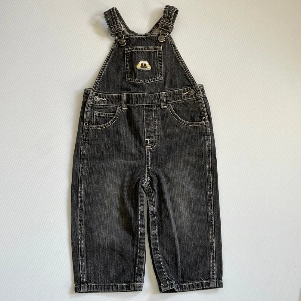 Gymboree faded black denim bib overalls.  Size 18-24 months